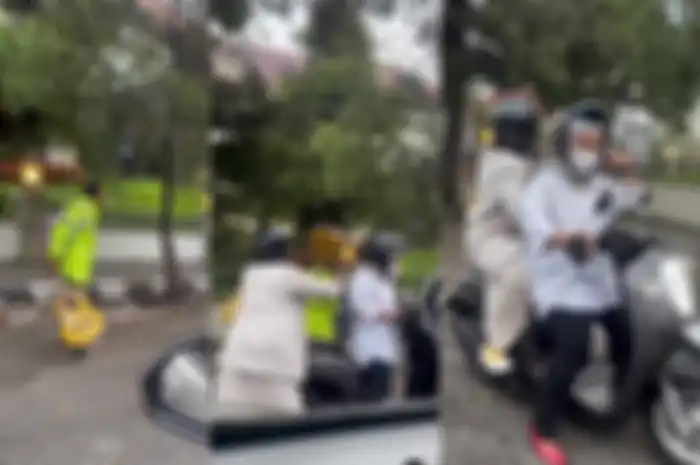 Viral aksi pemukulan gitar dilakukan pengamen kepada pemotor wanita yang naik Honda Scoopy di Malang, Jawa Timur, Sabtu (13/4/2024).