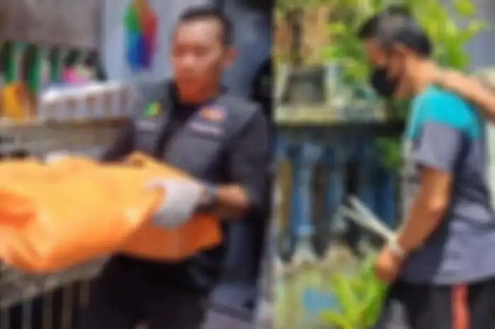 (Kanan) H pelaku pembunuhan terhadap istri di Makassar - (Kiri ) Tim Dokpol Biddokkes Polda Sulsel mengevakuasi tulang belulang JU yang dikubur di belakang rumah Jl Kandea 2, Kecamatan Bontoala, Makassar, Minggu (14/4/2024) siang. 