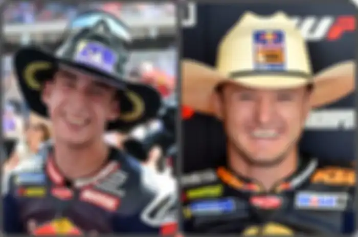 Pedro Acosta (kiri) dikabarkan akan menggeser posisi Jack Miller di tim pabrikan KTM pada pertengahan musim MotoGP 2024. 