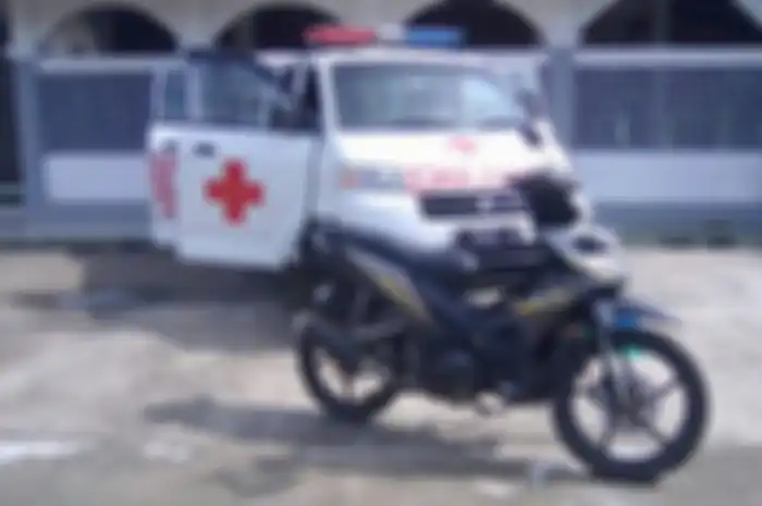Ilustrasi motor pengawal ambulans.