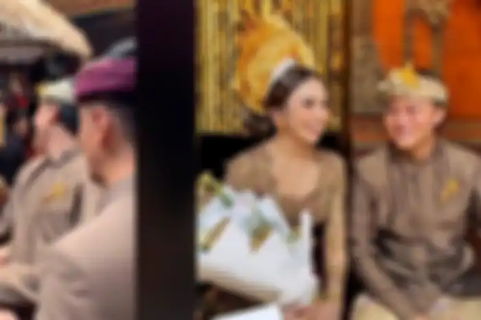 Mahalini dan Rizky Febian di acara pernikahan adat Bali