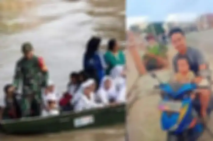 Anggota TNI kehilangan motor padahal sedang bantu warga sebrangi sungai