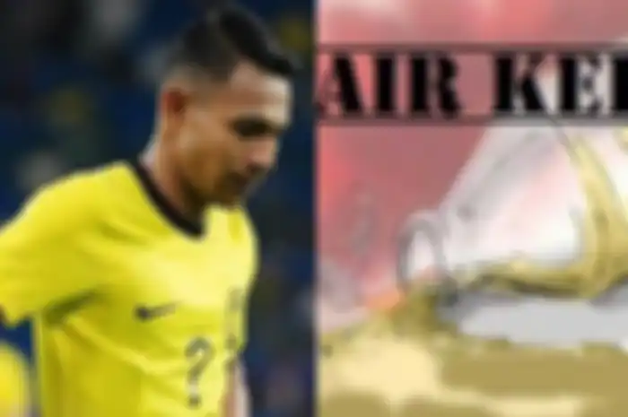 Kolase pemain Timnas Malaysia Faisal Halim (kiri) dan ilustrasi air keras (kanan).