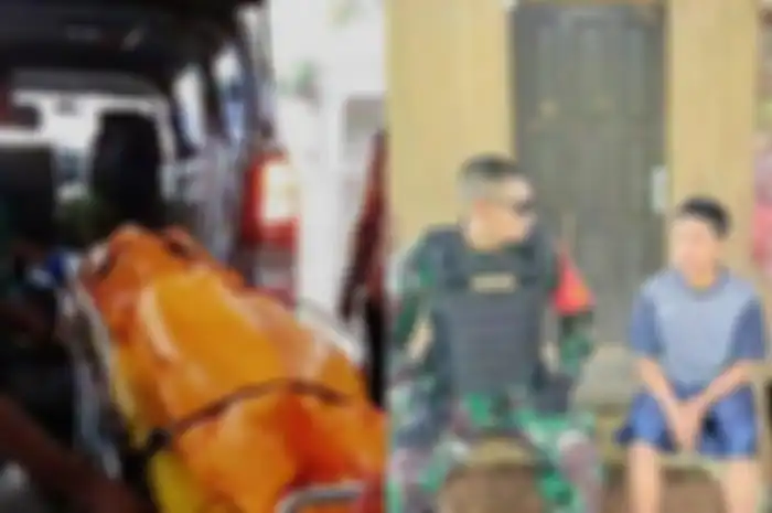 Jenazah Inas (45 tahun) ibu yang dihabisi oleh anaknya sendiri, R (26) saat tiba di RSUD Syamsudin Sukabumi untuk menjalani autopsi, Selasa (14/5/2024). 