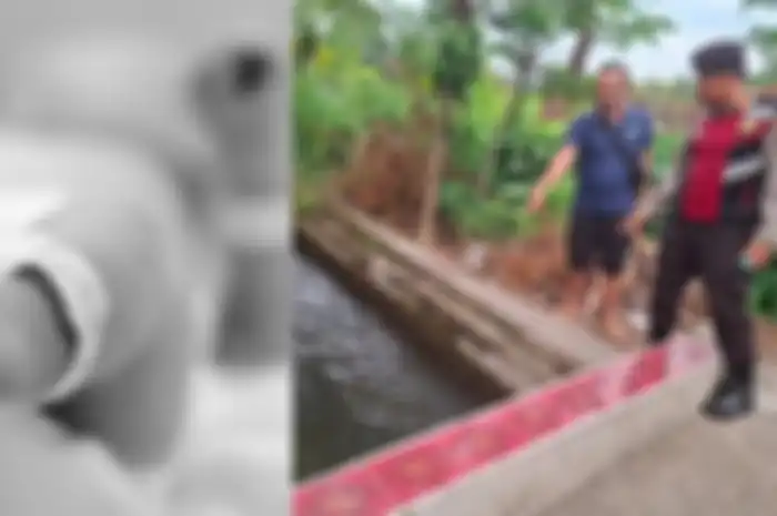 Baita 18 bulan ditemukan meninggal dunia di telabah (saluran irigasi) di Banjar Pangkung Kwa, Desa Penyaringan, Kecamatan Mendoyo, Kabupaten Jembrana, Provinsi Bali, Jumat (17/5/2024).