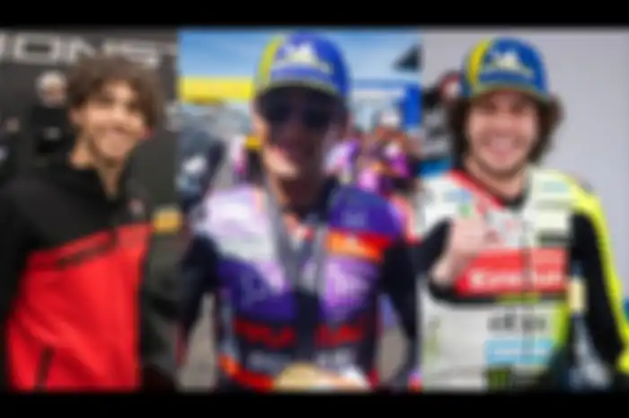 Trio pembalap Ducati (kiri-kanan); Enea Bastianini, Jorge Martin dan Marco Bezzecchi jadi gerilya Aprilia Racing di MotoGP 2025