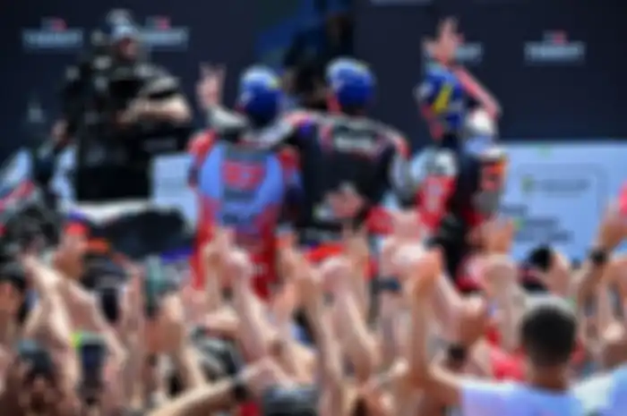 Podium Sprint Race MotoGP Catalunya 2024 ada, Marc Marquez (kiri), Aleix Espargaro (tengah) dan Pedro Acosta (kanan) tak terbantahkan Spanyol jagoan Sprint Race MotoGP musim ini