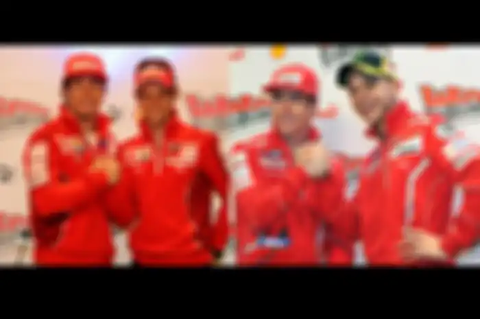 Hasil zonk Ducati duetkan 2 pembalap juara dunia di MotoGP 2009-2010 (kiri) dan MotoGP 2011-2012 (kanan)