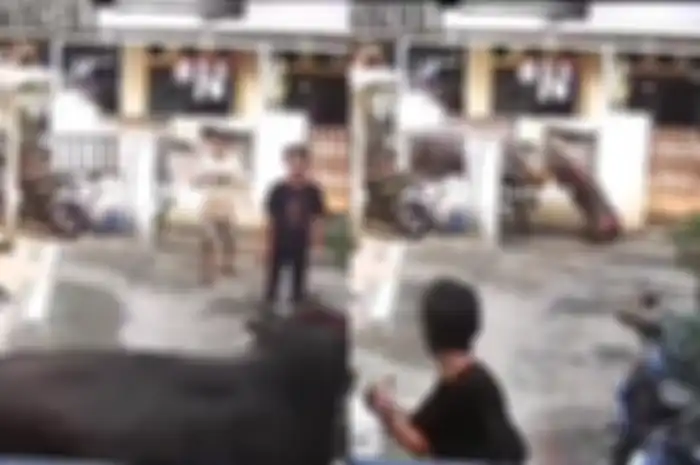 Sapi ngamuk seruduk 2 motor di Jakarta Timur.