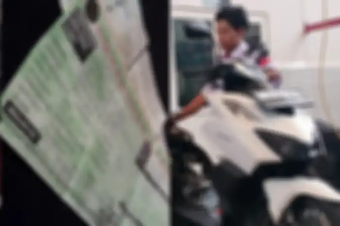 Ilustrasi STNK (kiri) dan layanan cek rangka eSAF di bengkel resmi Honda (kanan).