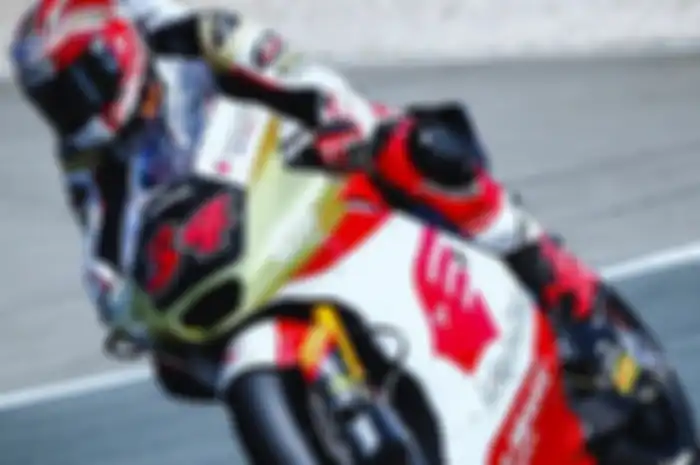 Ilustrasi Pembalap Indonesia Mario Aji di kualifikasi Moto2 Jerman 2024.