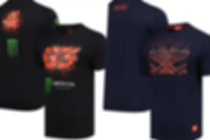 Kaos atau t-shirt pembalap MotoGP Pecco Bagnaia dan Marc Marquez