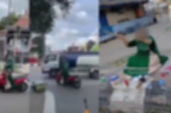 Viral Video Emak-Emak Penuh Aksi Naik Honda Vario di Pati Sampai Nyaris Ditabrak Truk Ternyata ODGJ  