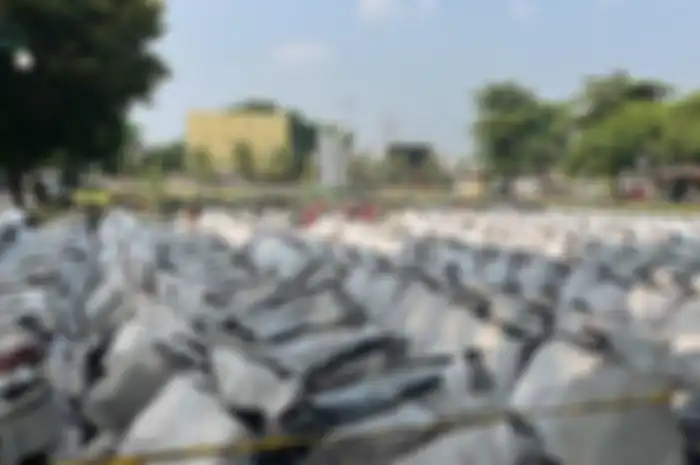 Ratusan motor yang berhasil diamankan Bareskrim Polri dalam kasus pengggelapan motor jaringan internasional.
