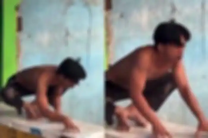 Aksi kocak pengendara motor di Karawang kena tilang malah pura-pura kesurupan jadi kucing.