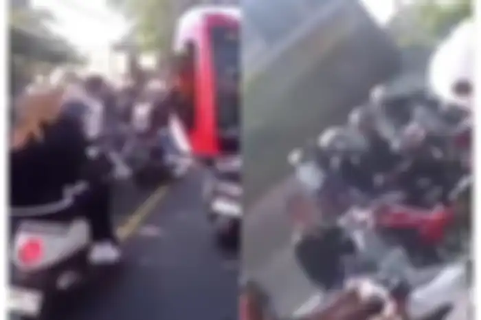 Konvoi motor di Sragen halangi jalan mobil Damkar