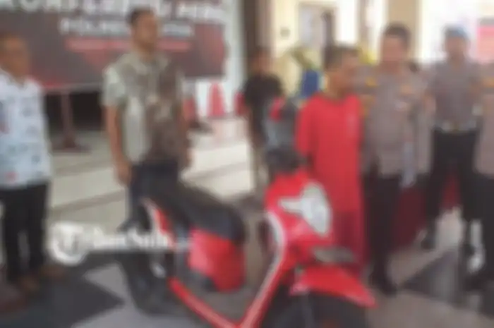 Butuh motor bagus untuk ngojek pria ini nekat curi Honda Scoopy masih mulus di pasar Klaten.
