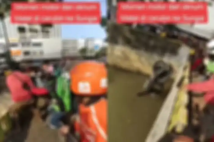 Momen driver ojol ceburkan motor Honda BeAT debt collector ke kali Gunung Sahari.