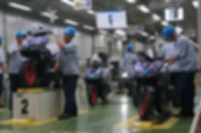 Pabrik Yamaha Indonesia Motor Manufacturing di Karawang, Jawa Barat.