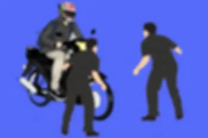 Gambar ilustrasi debt collector saat cegat pemilik motor.