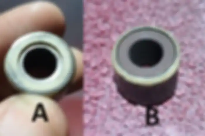 A sisi yang halus atau biasa disebut sisi stopper,diletakkan di bagian dalam. B sisi roller kasar tidak dilapisi teflon dipasang berlawanan dengan sisi stopper