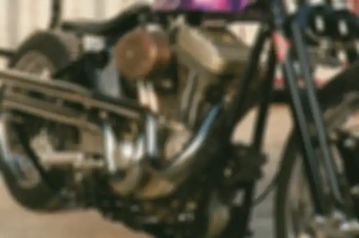 Modifikasi motor chopper pakai mesin Harley-Davidson Sportster XL1200 tahun 2005.