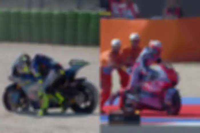 Momen pembalap terjatuh di Q2 Moto2 San Marino 2024.