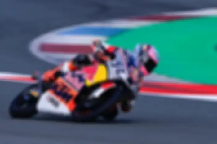Foto ilustrasi pembalp indonesia Veda Ega Pratama di Red Bull Rookies Cup San Marino 2024.