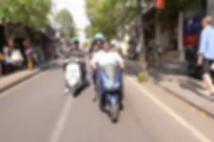 YouTuber IShowSpeed bonceng Yamaha NMAX di Ubud, Bali, Jumat (20/9/2024).