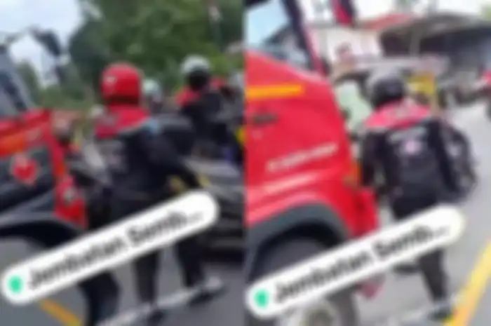 Insiden komunitas Yamaha NMAX hadang truk tangki Pertamina di Deli Serdang, Sumatera Utara, Sabtu (21/9/2024).