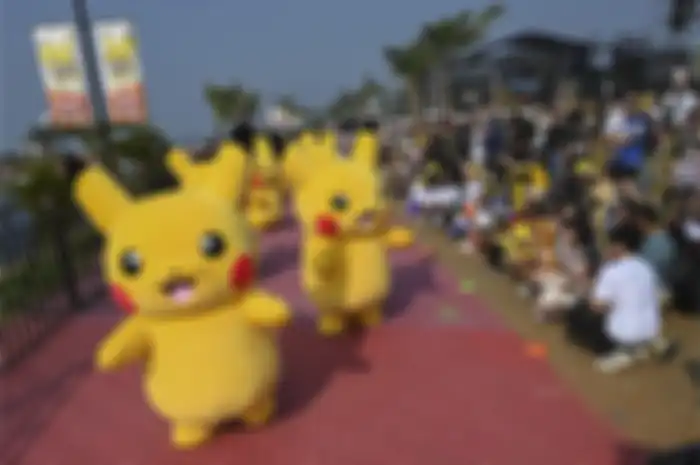 Parade Pikachu di acara Pikachu's Indonesia Journey, Community Park PIK 2, Minggu (22/9/2024).