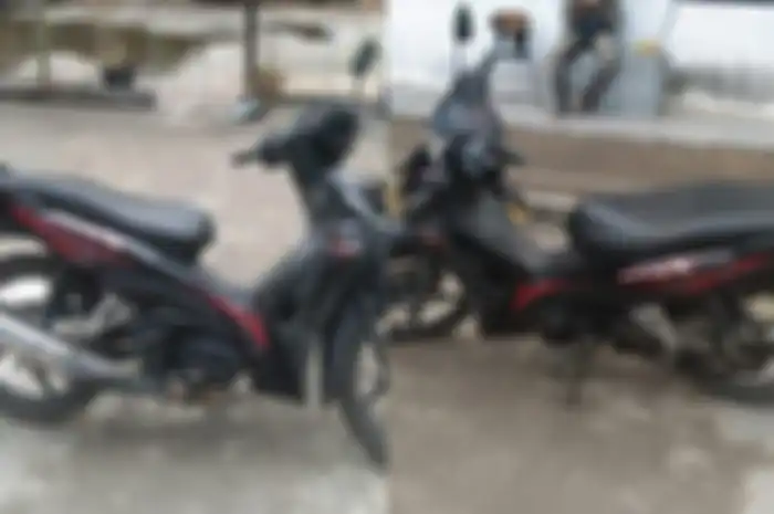 Motor murah Honda Revo yang dilelang Rp 7 jutaan dilihat dari samping.