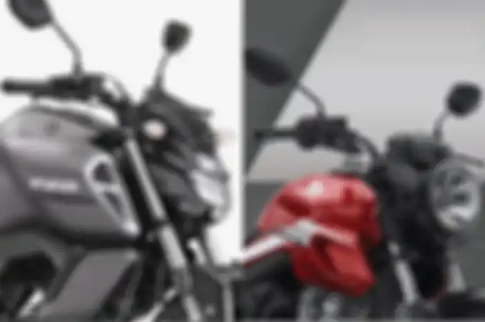 Yamaha Byson rebon (kiri) dan motor baru Honda yang sama-sama 150 cc.