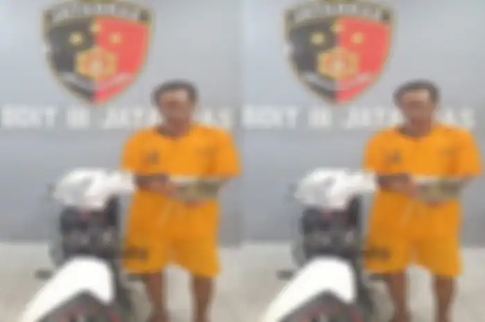 Pario, maling motor dari korban MIS, ditangkap polisi di Palembang.
