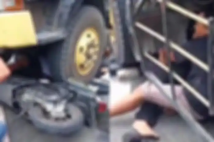 Dua remaja perempuan lolos dari maut saat mengalami kecelakaan dengan truk di jalur poros nasional Lamongan-Babat, Kamis sore (21/11/2024). 