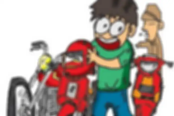Gambar ilustras maling gadai motor curian.
