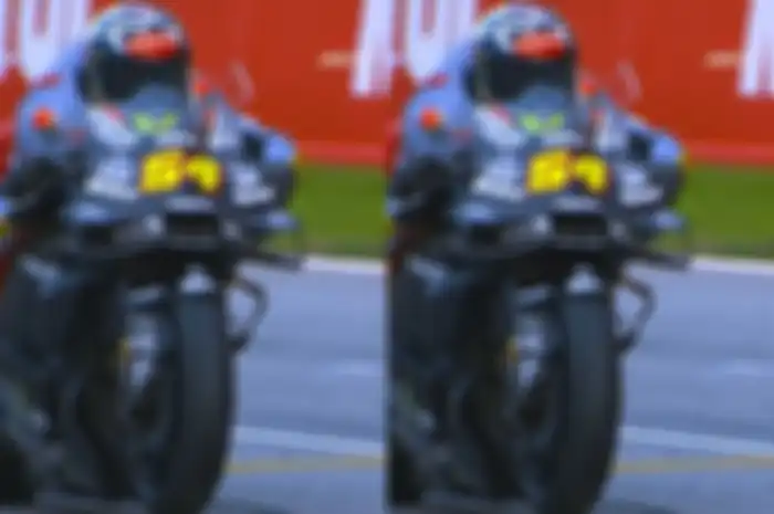 Momen Fermin Aldeguer, pengganti Marc Marquez tebentur windshield motor MotoGP Ducati.