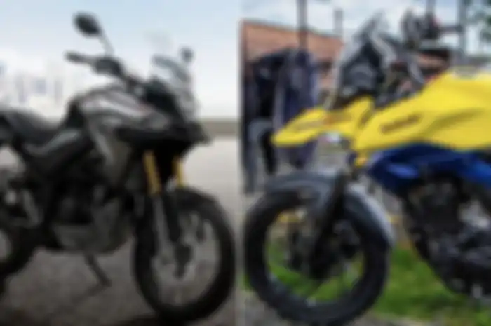 Ilustrasi Honda CB150X (kiri) dan Suzuki V-Strom 160 (kanan).