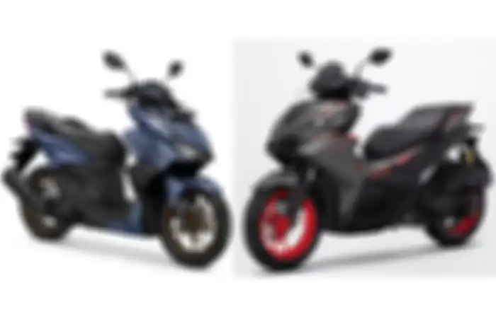 Tampilan motor baru Yamaha Aerox Alpha (kiri) dan Honda Vario 160 (kanan).