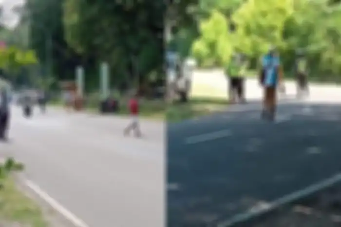Foto ilustrasi razia polisi di tikungan.