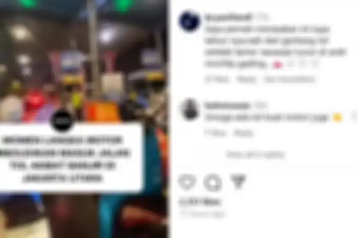 Video puluhan pemotor ramai-ramai masuk jalan tol di Jakarta Utara karena banjir.