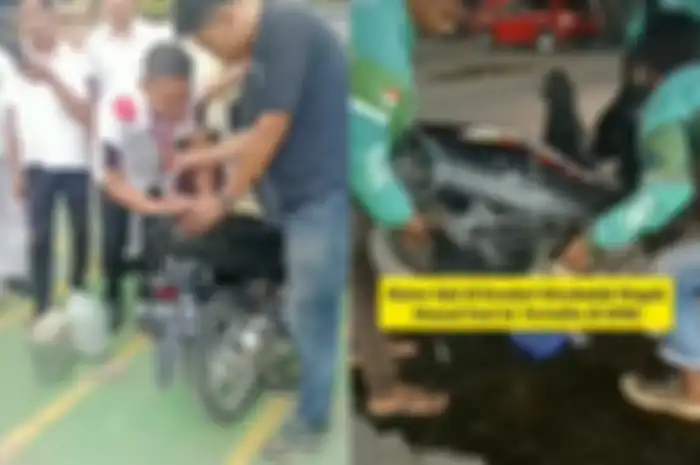 Momen motor ojol mogok setelah mengisi Pertalite di SPBU Kota Kendari.