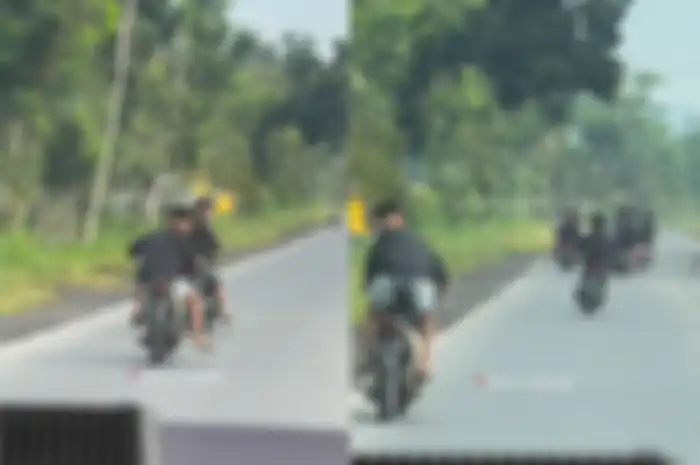 Momen anak muda seperti ejek polisi saat razia balap liar di Lumajang.