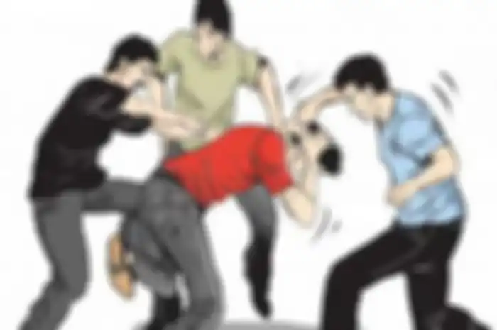 Gambar ilustrasi maling motor yang babak belur dihajar warga, kejadian di Blitar.