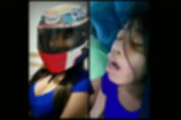 Cewek seksi pakai helm, berubah horor!