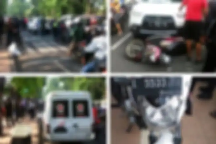 Kondisi jalan Raya Darmo Surabaya pasca kecelakaan