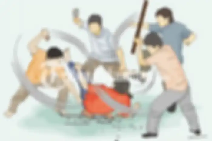 Ilustrasi pengeroyokan.