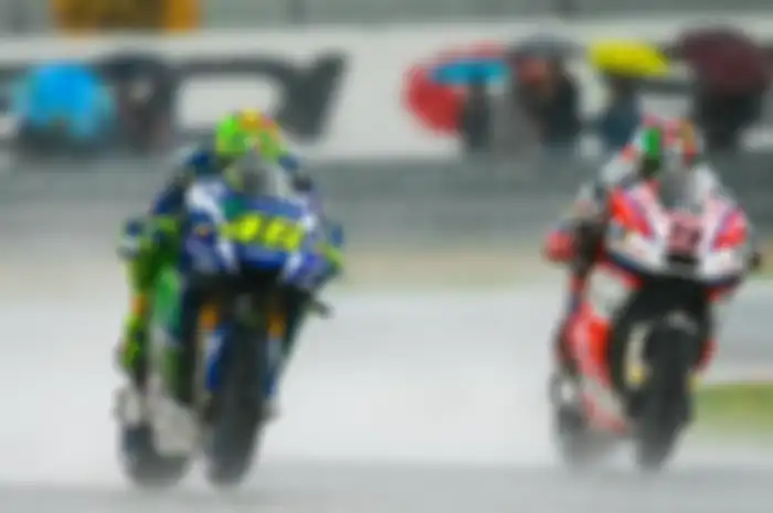 MotoGP saat hujan berlangsung.