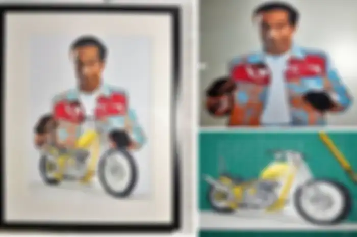 Kreasi papercutting yang dibuat oleh Aris Dwi Nugroho sebagai kado ulang tahun ke-57 untuk Presiden Joko Widodo.