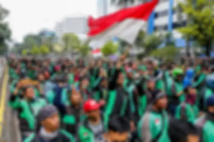 Ilustrasi demo driver ojek online.